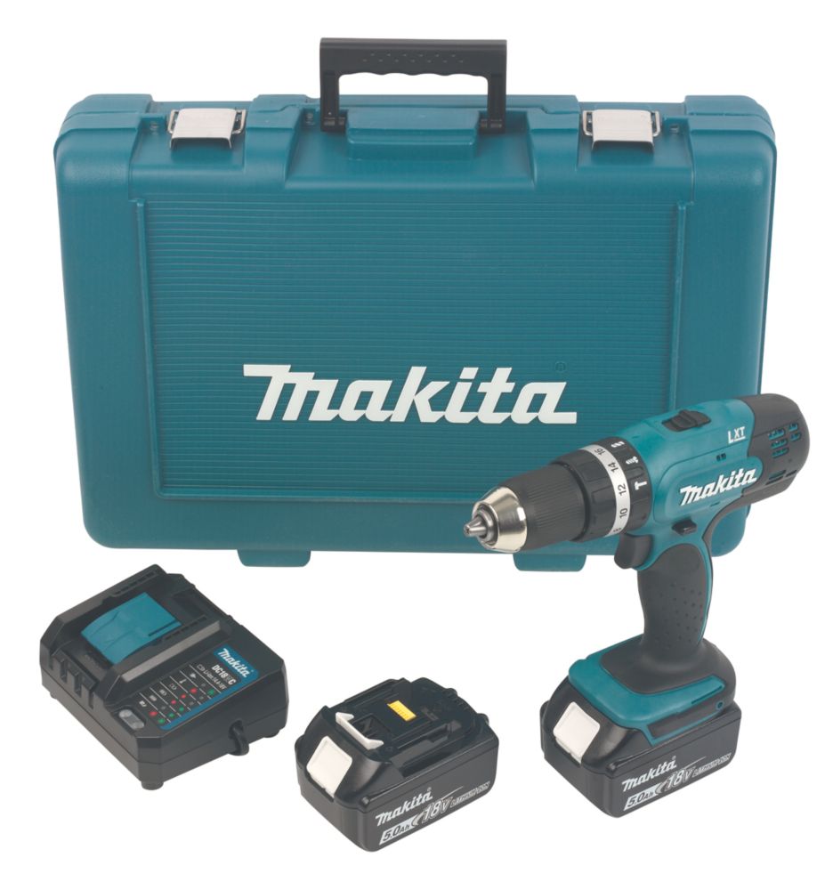 Image of Makita DHP453T001 18V 2 x 5.0Ah Li-Ion LXT Cordless Combi Drill 