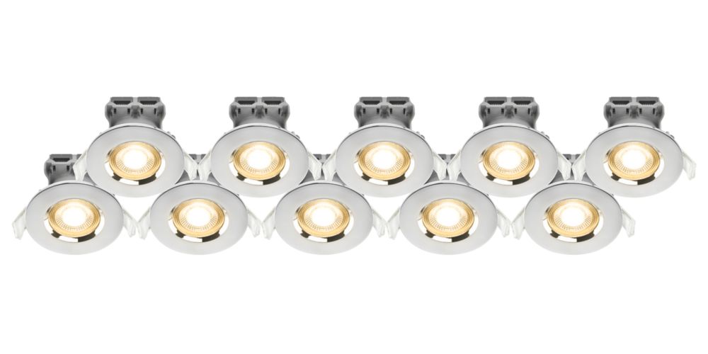 Image of LAP Fixed LED Downlights Chrome 4.5W 400lm 10 Pack 