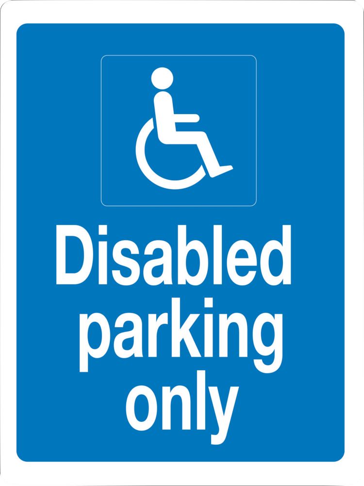 Image of "Disabled Parking Only" Sign 400mm x 300mm 