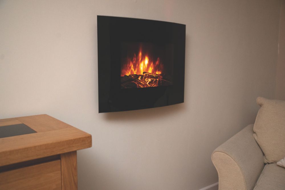 Image of Focal Point Lexington Black Remote Control Wall-Hung Electric Fire 660mm x 520mm 