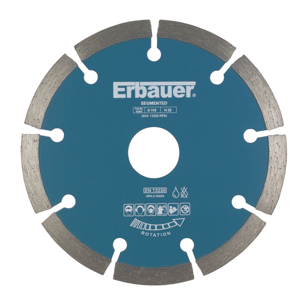 Image of Erbauer Masonry Segmented Diamond Cutting Blade 115mm x 22.2mm 