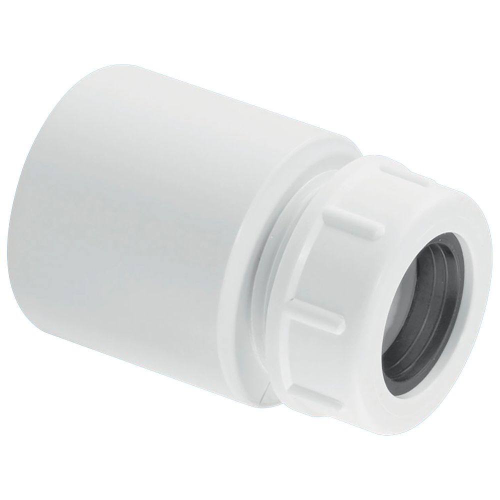 Image of McAlpine Tank Connector 1 1/2" Plain Tail White 32mm 