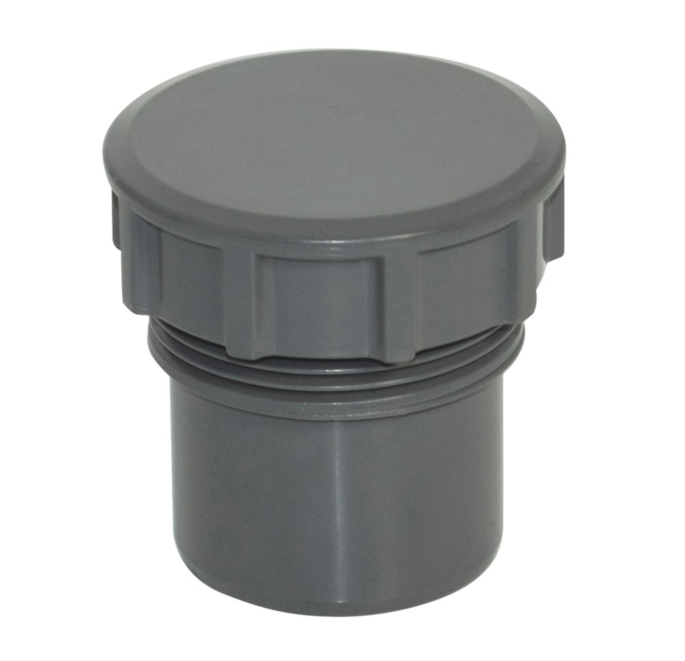 Image of FloPlast Solvent Weld Access Plug Anthracite Grey 40mm 5 Pack 