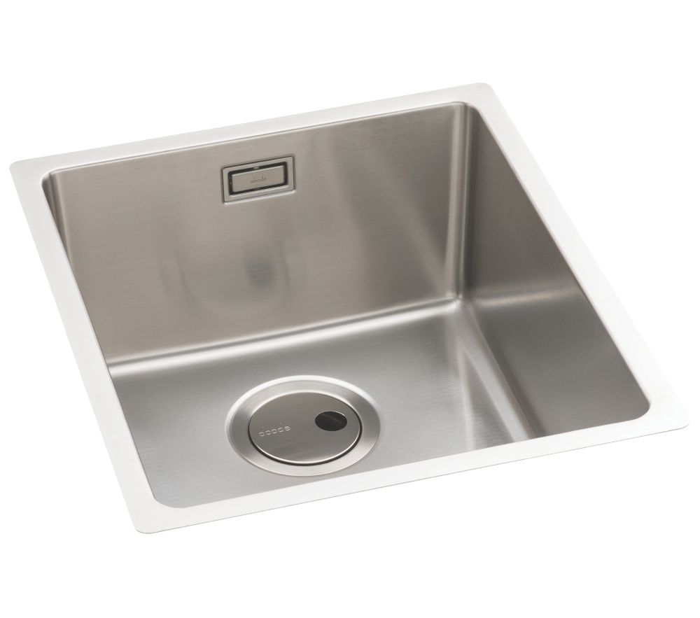 Image of Abode Matrix 1 Bowl Stainless Steel Undermount & Inset Kitchen Sink 380mm x 440mm 