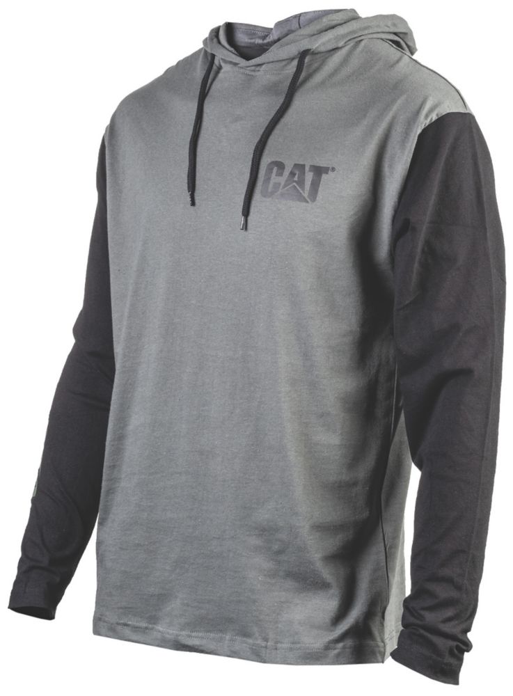 Image of CAT Hooded Long Sleeve Shirt Dark Shadow XXXX Large 58-60" Chest 