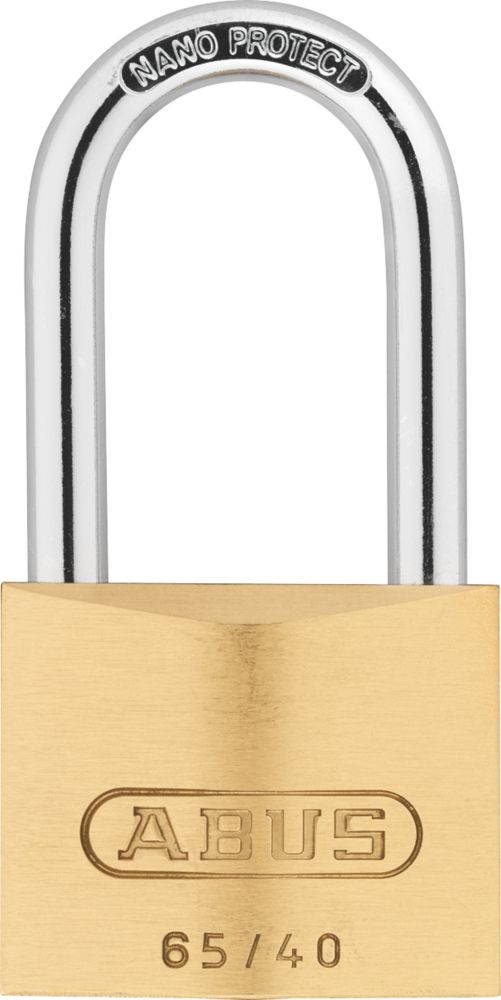 Image of Abus Premium 65 Brass Long Shackle Padlock 40mm 