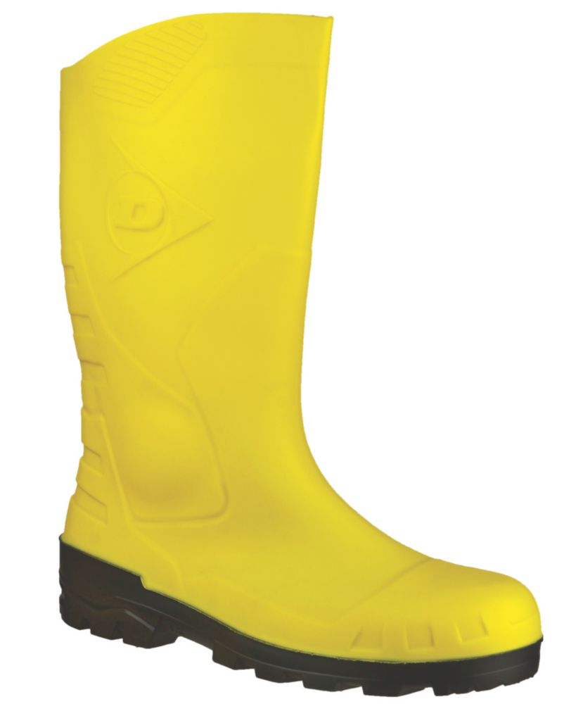 Image of Dunlop Devon Safety Wellies Yellow Size 8 