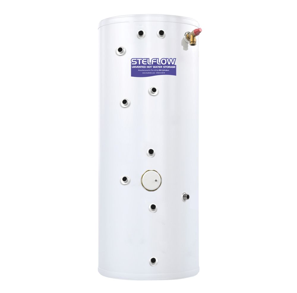 Image of RM Cylinders Stelflow Indirect Unvented Twin Coil Short Hot Water Cylinder 300Ltr 3kW 