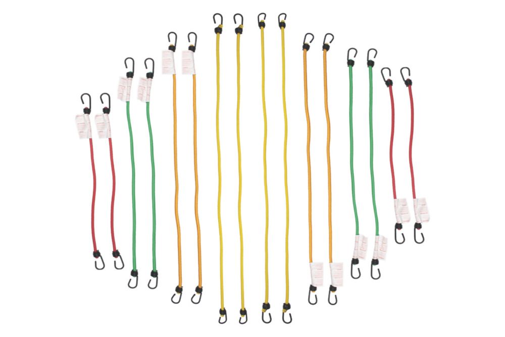Image of Smith & Locke Assorted Bungee Set 330-1000mm x 8mm 16 Pieces 