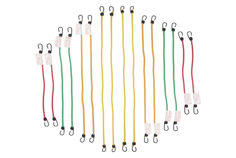 Image of Smith & Locke Assorted Bungee Set 330-1000mm x 8mm 16 Pieces 