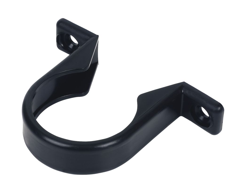 Image of FloPlast Push-Fit Pipe Clips Black 40mm 10 Pack 