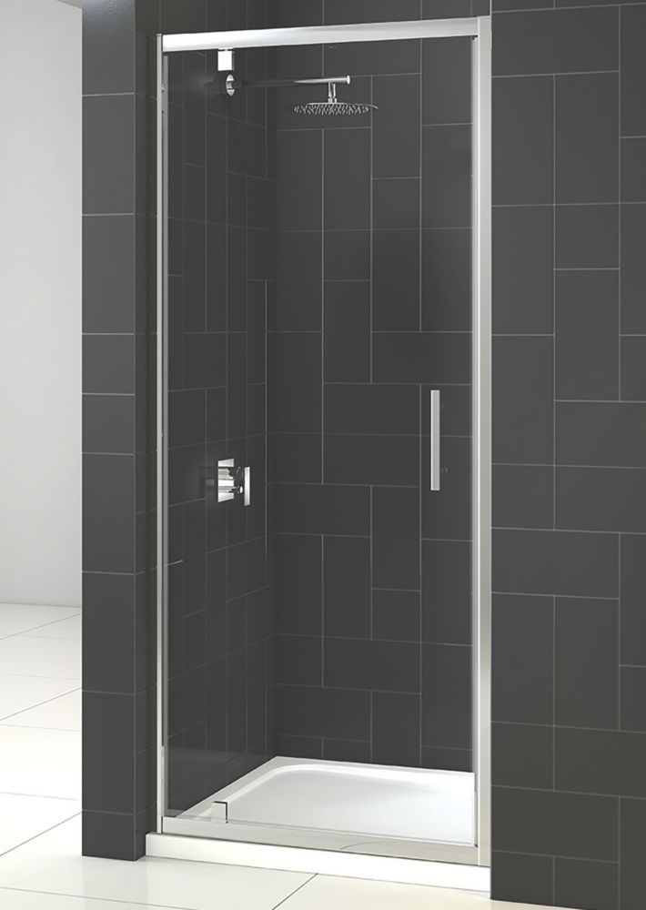 Image of Triton Fast Fix Framed Rectangular Pivot Shower Door Chrome 760mm x 1900mm 