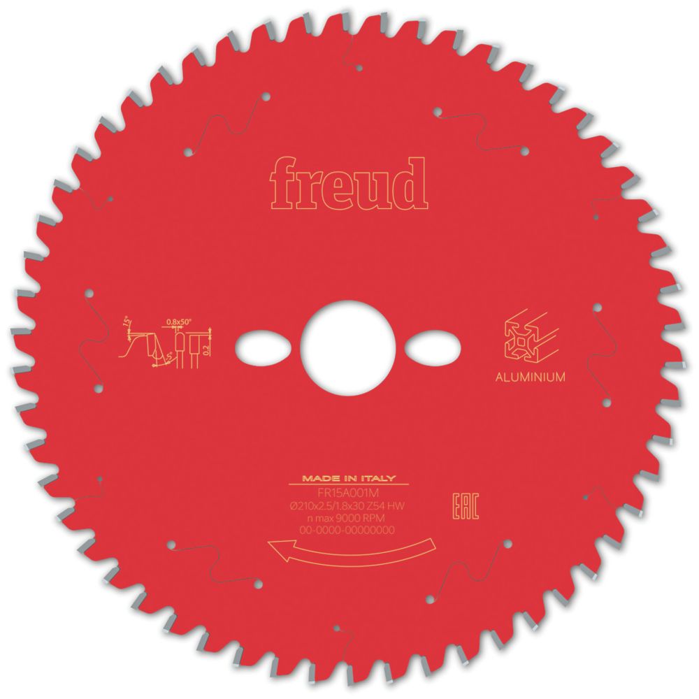 Image of Freud F03FS09820 Aluminium/Plastic Circular Saw Blade 210 x 30mm 54T 