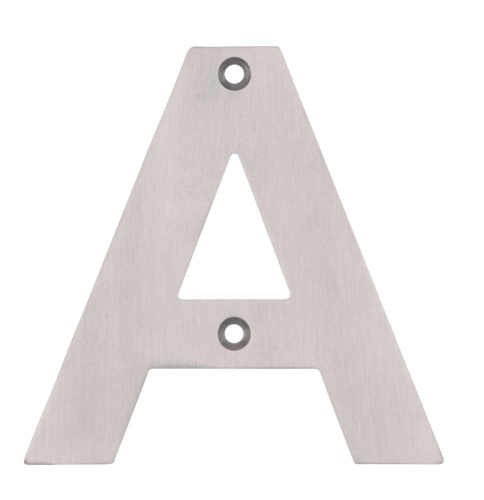 Image of Eclipse Door Letter A Satin Stainless Steel 102mm 