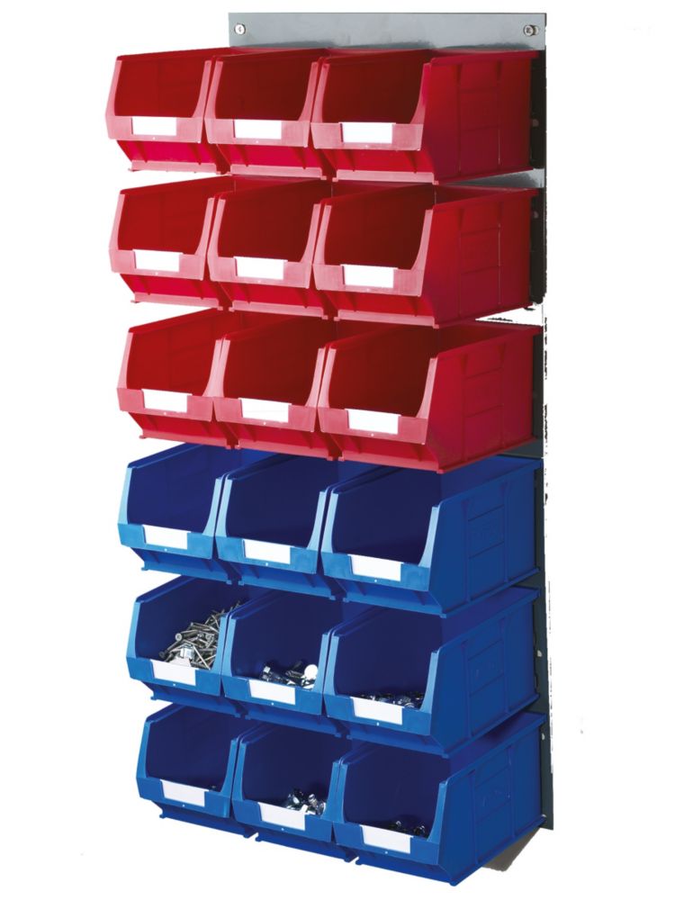 Image of TP2 18 PC Large Bin Storage Kit Red / Blue 