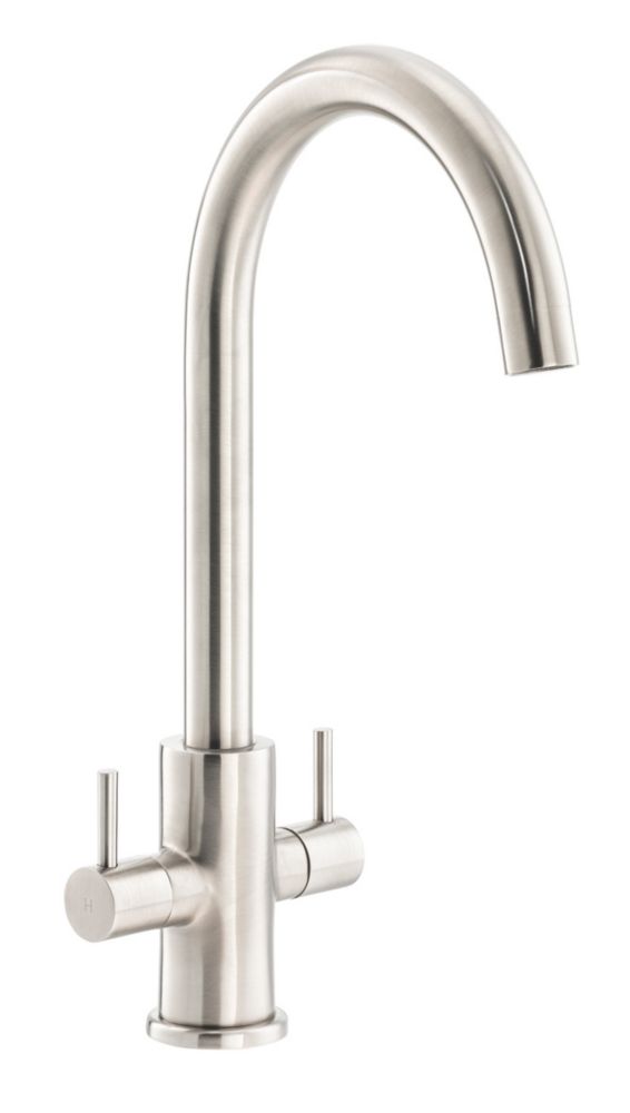 Image of Streame by Abode Marido Swan Dual Lever Mono Mixer Brushed Nickel 