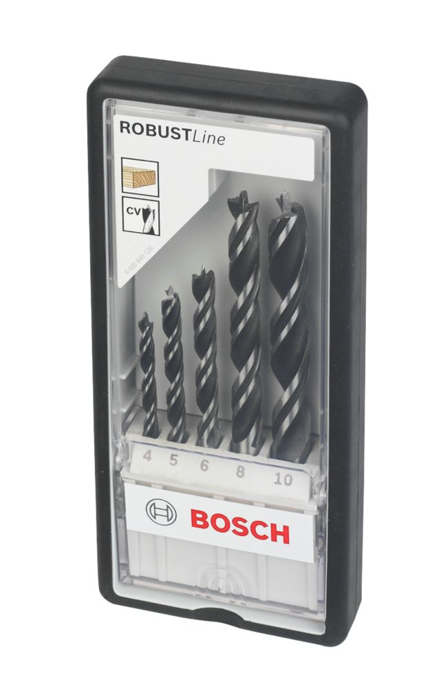 Image of Bosch Straight Shank Wood Drill Bit Set 5 Pieces 