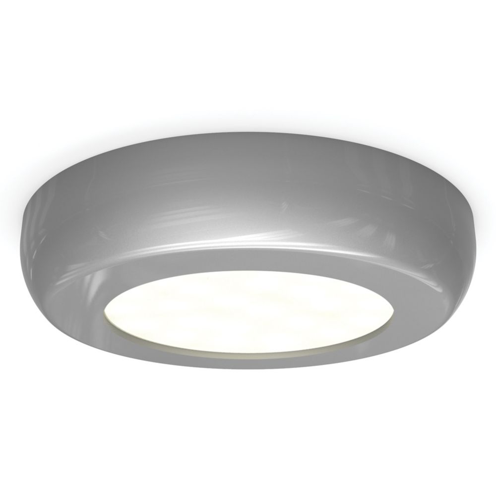 Image of 4lite Round LED Cabinet Light Silver 2W 180lm 3 Pack 