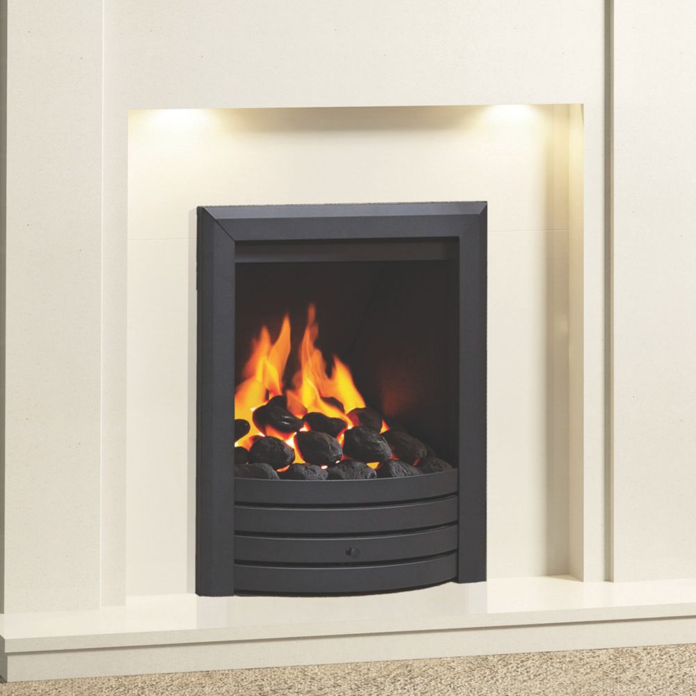 Image of Be Modern Design Black Rotary Control Inset Gas Manual Fire 510mm x 173mm x 605mm 