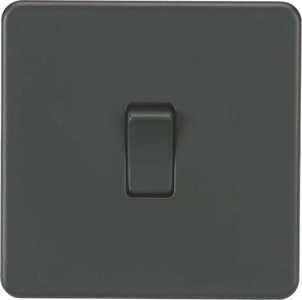 Image of Knightsbridge 10AX 1-Gang 2-Way Light Switch Anthracite 