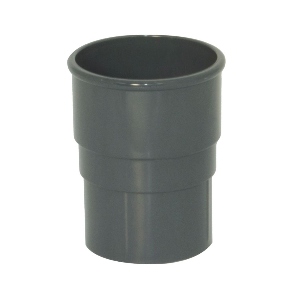 Image of FloPlast Round Downpipe Socket Anthracite Grey 68mm 