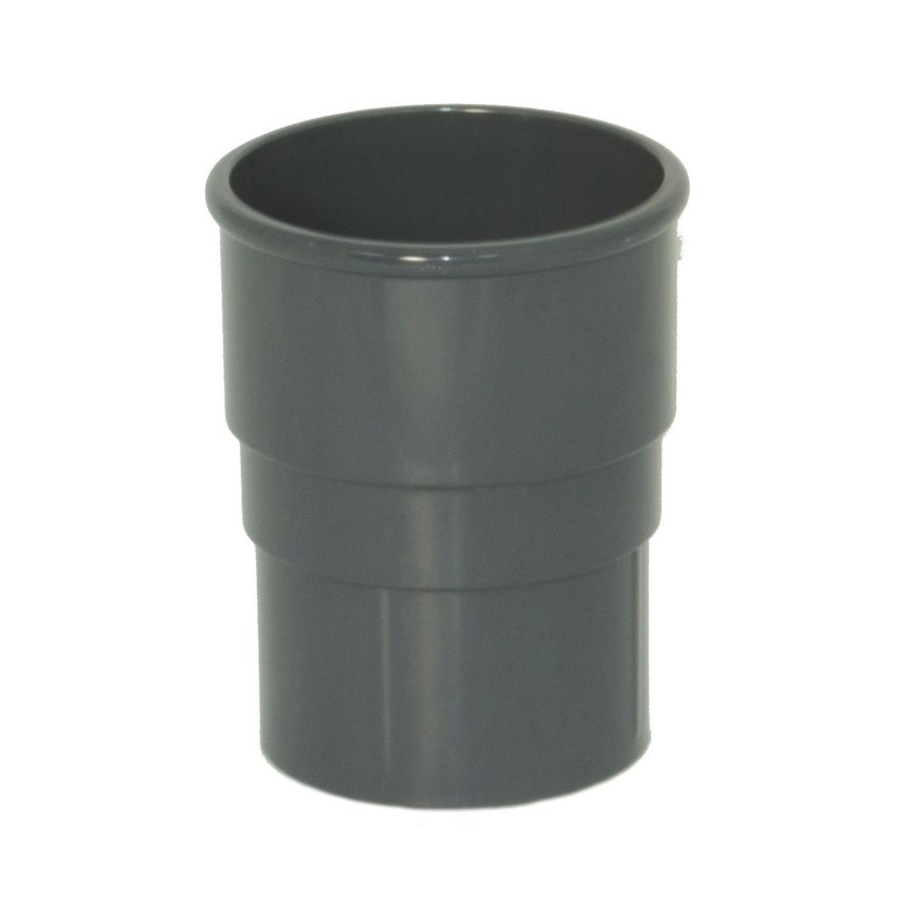 Image of FloPlast Round Downpipe Socket Anthracite Grey 68mm 