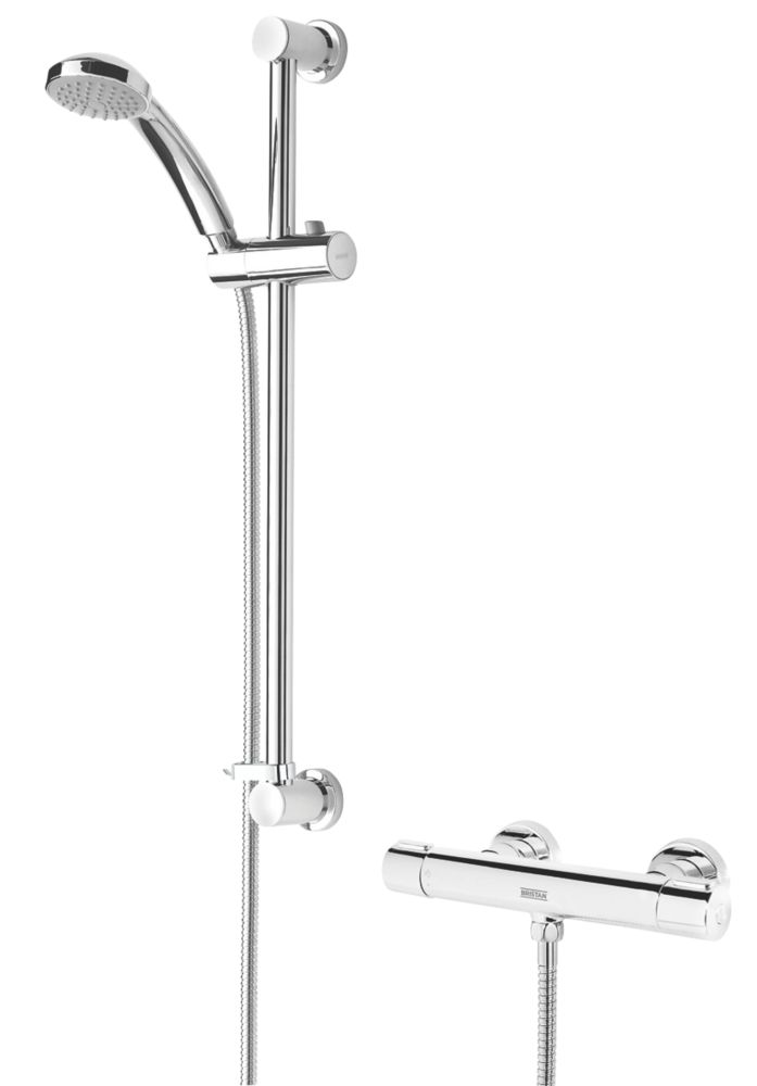Image of Bristan Frenzy Rear-Fed Exposed Chrome Thermostatic Bar Mixer Shower 