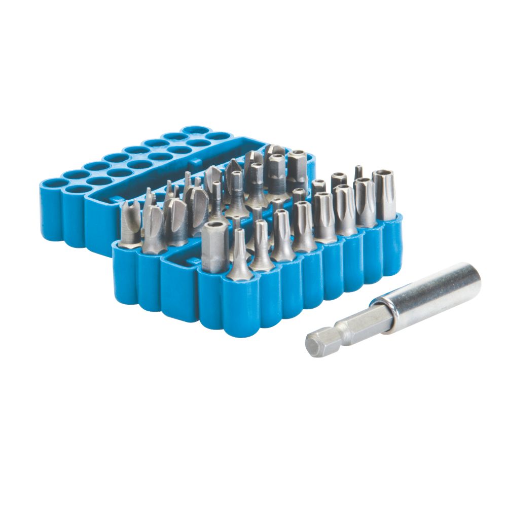 Image of Silverline 25mm Hex Shank Mixed Security Bit Set 33 Pieces 