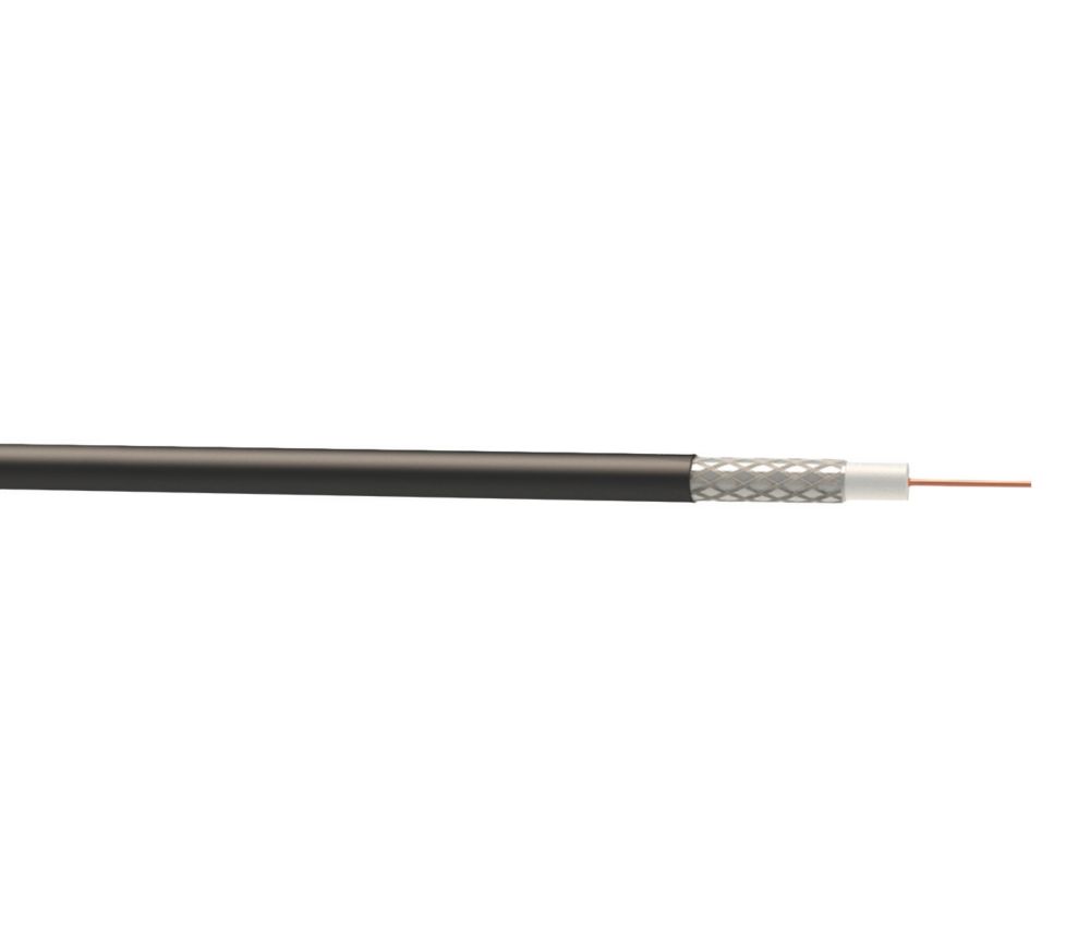Image of Time RG6 Black 1-Core Round Coaxial Cable 100m Drum 