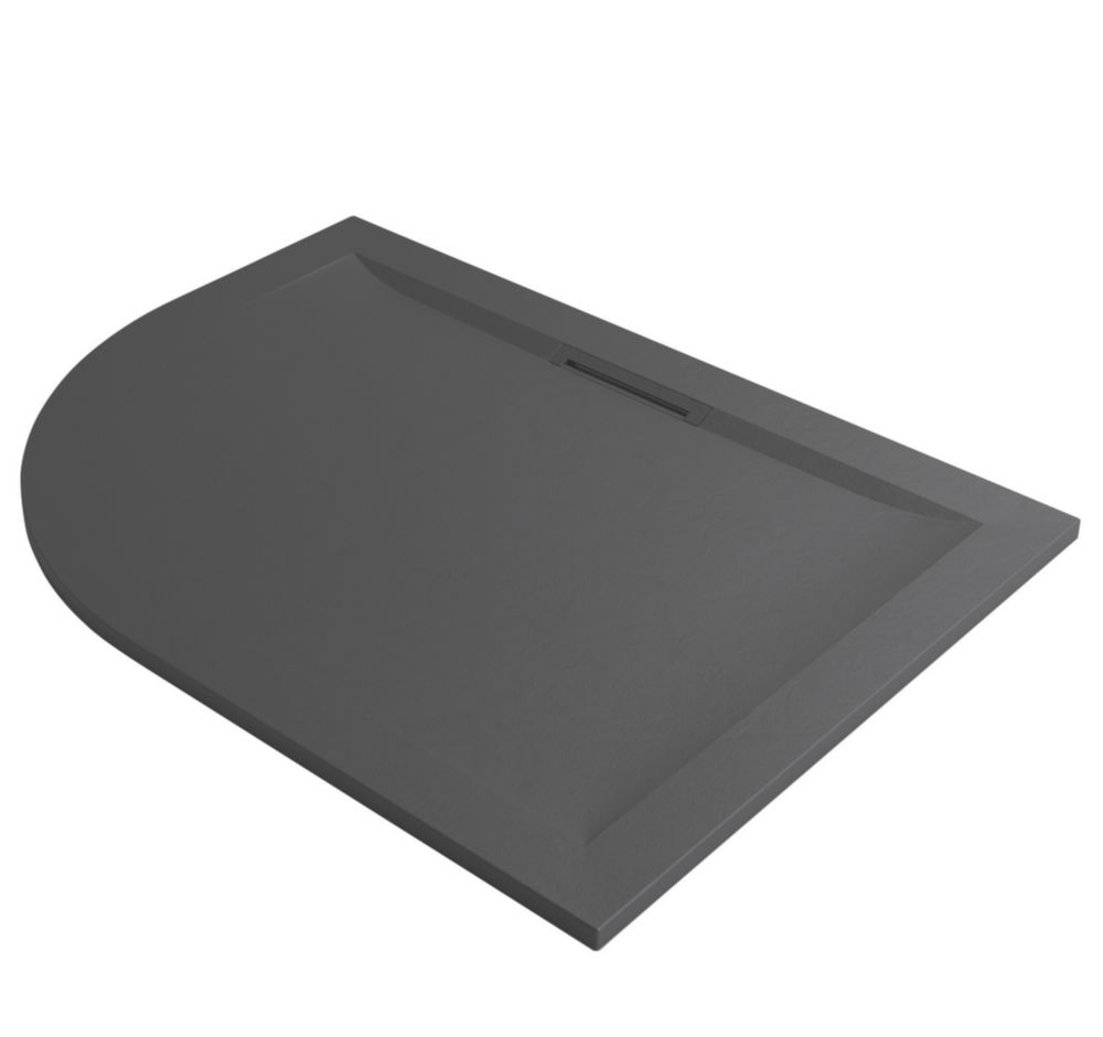 Image of Mira Flight Level Offset Quadrant Shower Tray RH Slate Grey 1200mm x 900mm x 25mm 