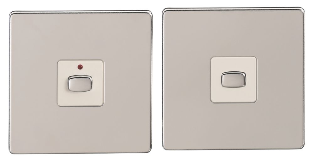 Image of Energenie 1-Gang 2-Way LED Master & Slave Dimmer Switch Set Polished Chrome 