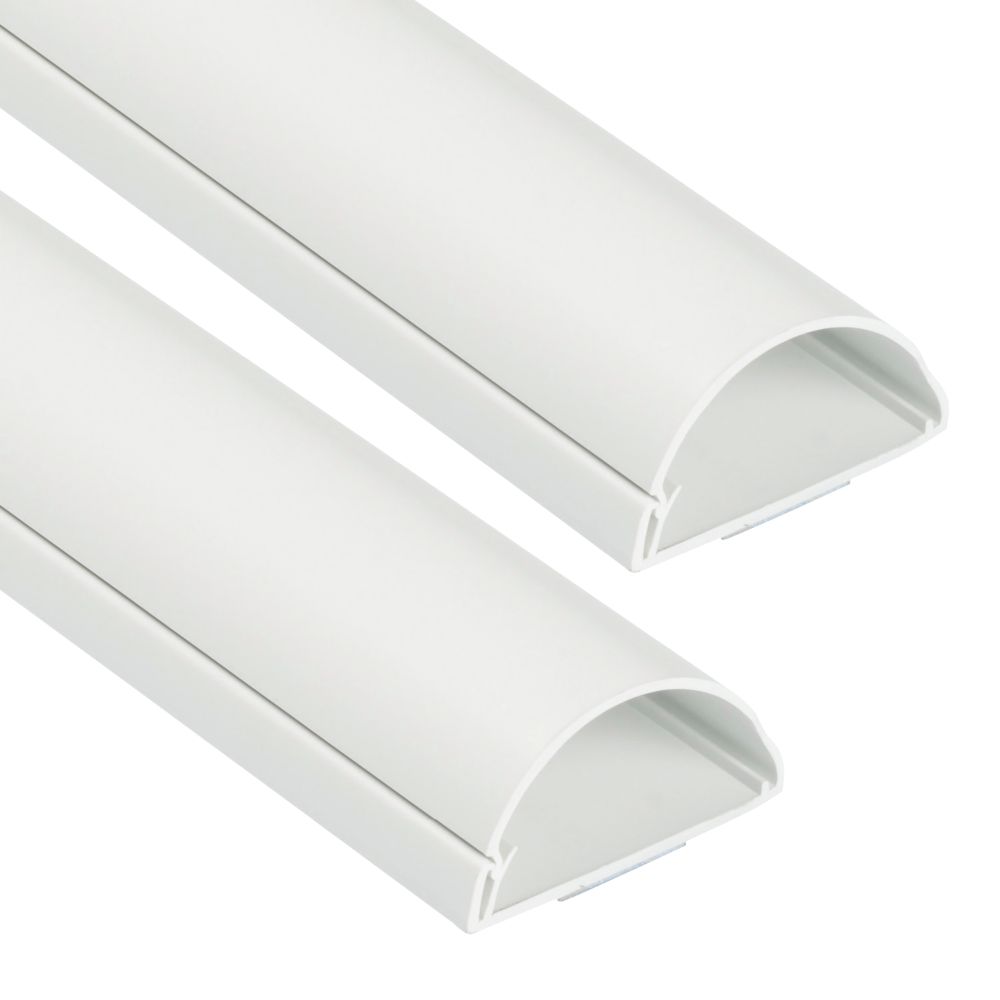 Image of D-Line PVC White TV Trunking 50mm x 25mm x 1.5m 2 Pack 