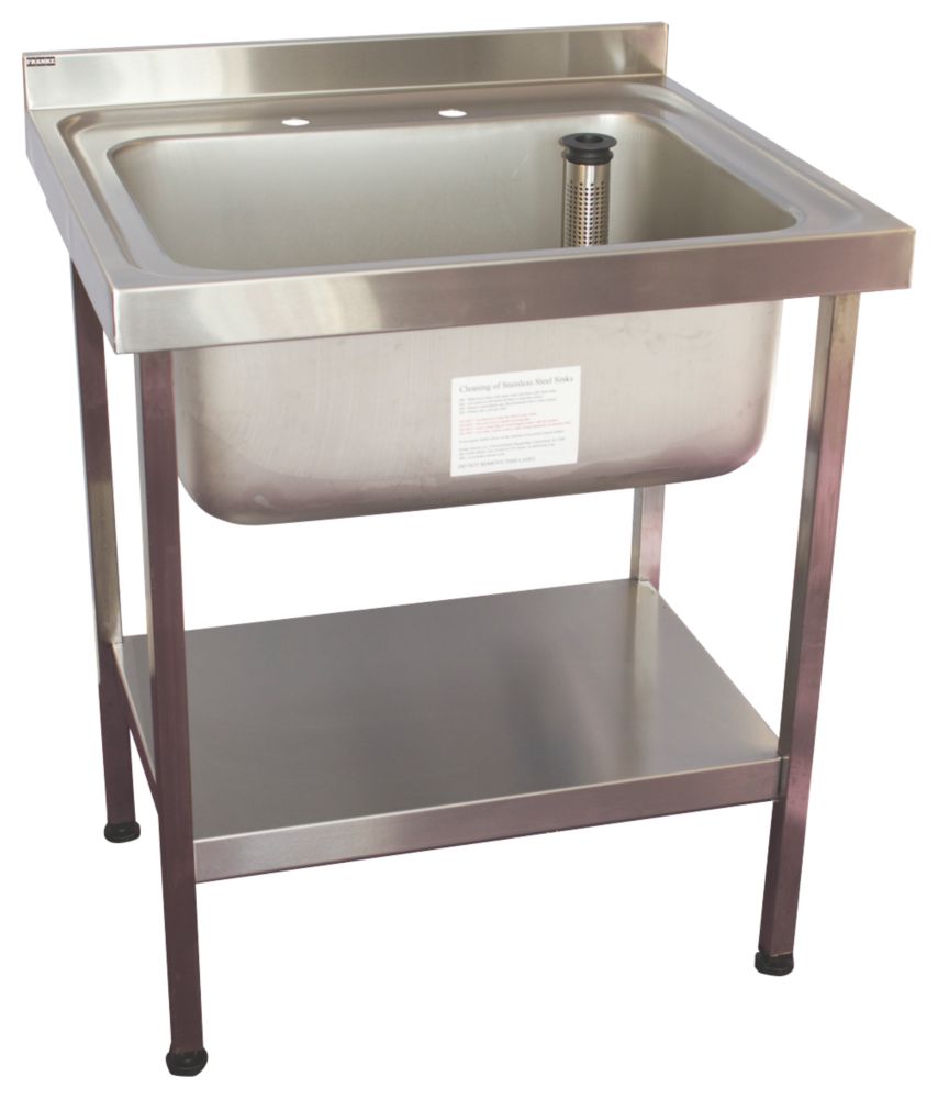 Image of Midi 1 Bowl Stainless Steel Catering Sink 750mm x 650mm 