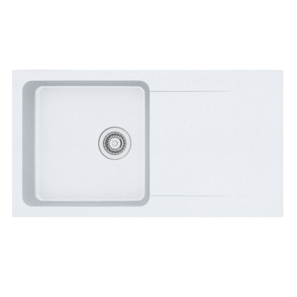Image of Franke Orion 1 Bowl Tectonite Inset Kitchen Sink White Reversible 940mm x 510mm 