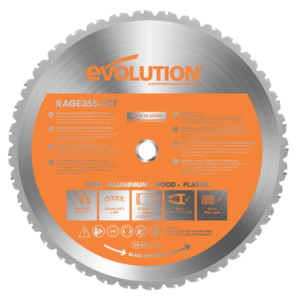 Image of Evolution Multi-Material Saw Blade 355mm x 25.4mm 36T 
