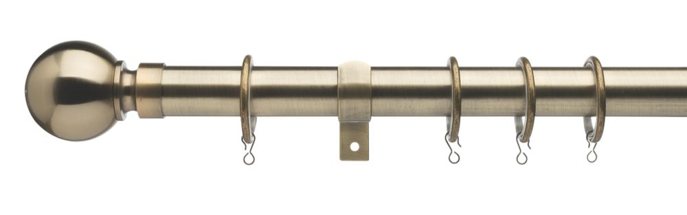 Image of Universal Metal Extendable Curtain Pole Antique Brass 28mm x 1.8-3.2m 
