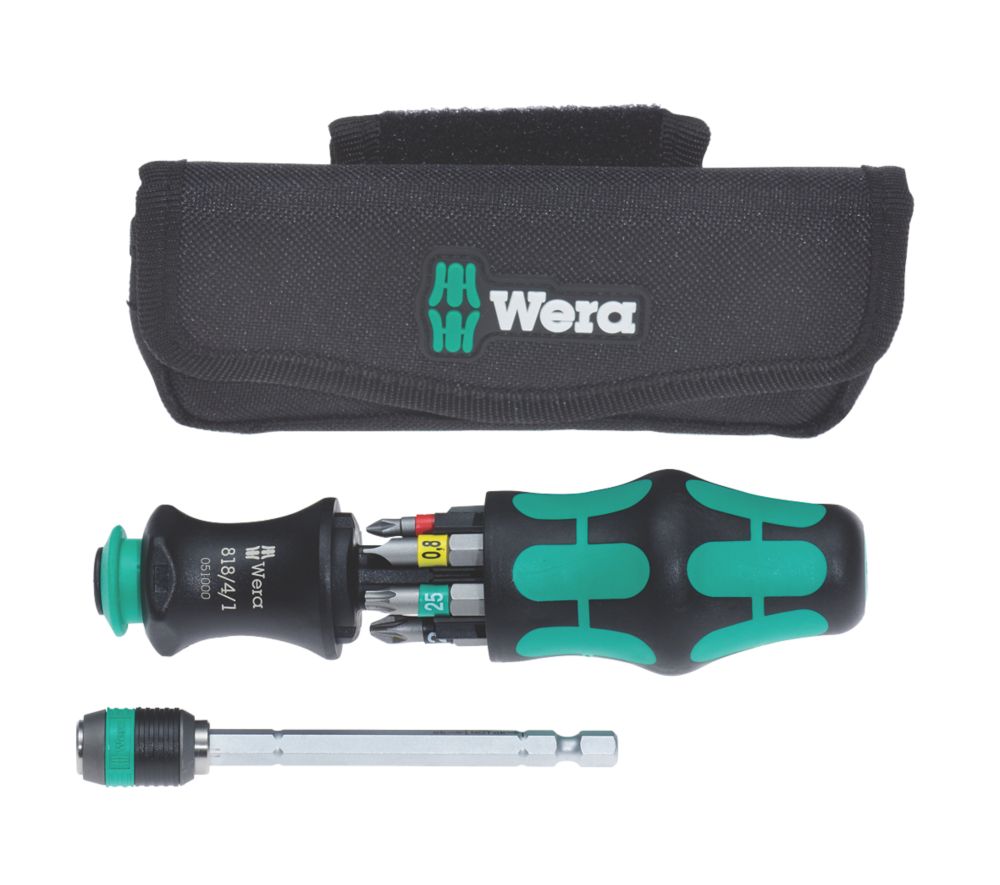 Image of Wera Kraftform Kompakt Interchangeable Tool Finder 1 Screwdriver Bit Set 8 Pieces 
