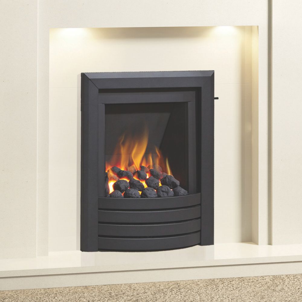 Image of Be Modern Design Black Slide Control Inset Gas Manual Fire 510mm x 123mm x 605mm 