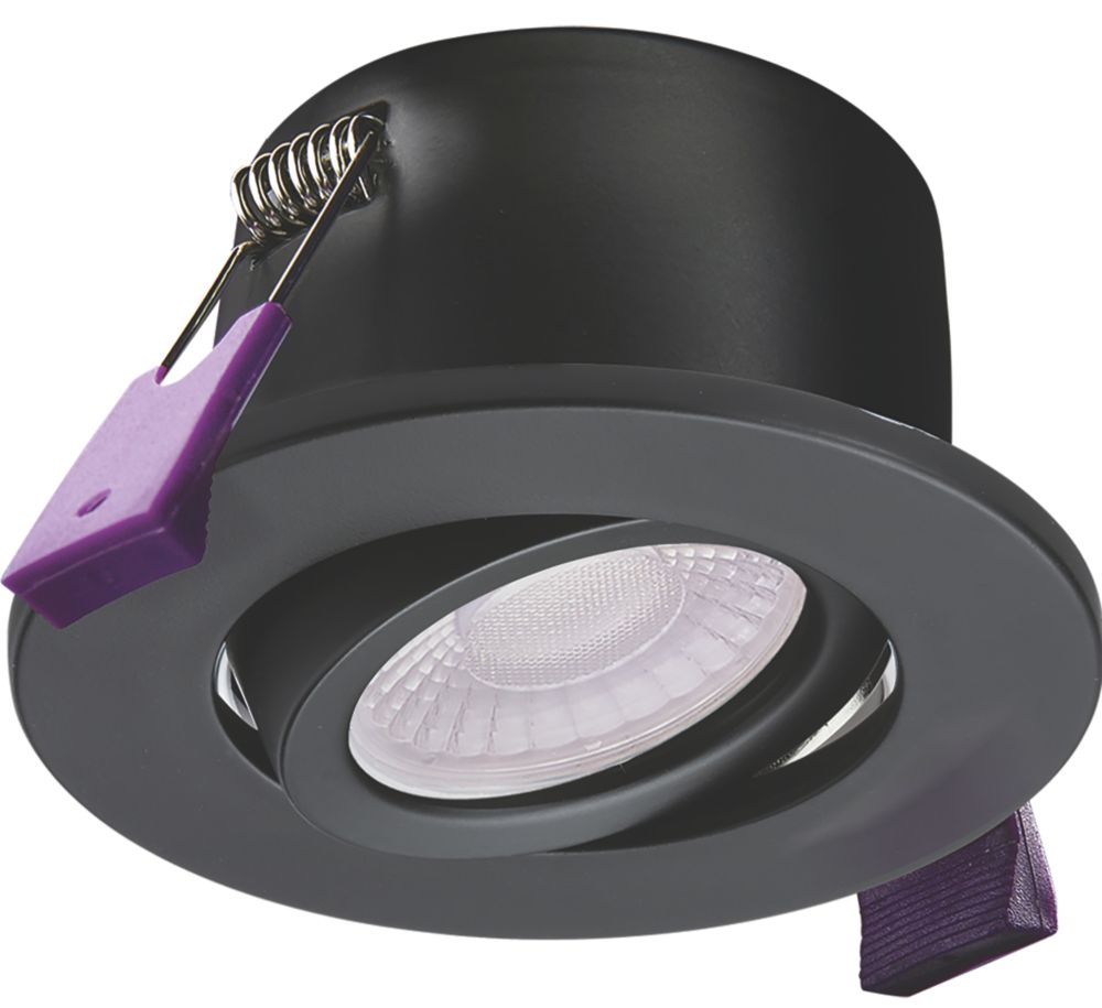 Image of Knightsbridge SpektroLED Tilt Fire Rated LED 4-CCT Downlight Matt Black 5 / 8W 870lm 