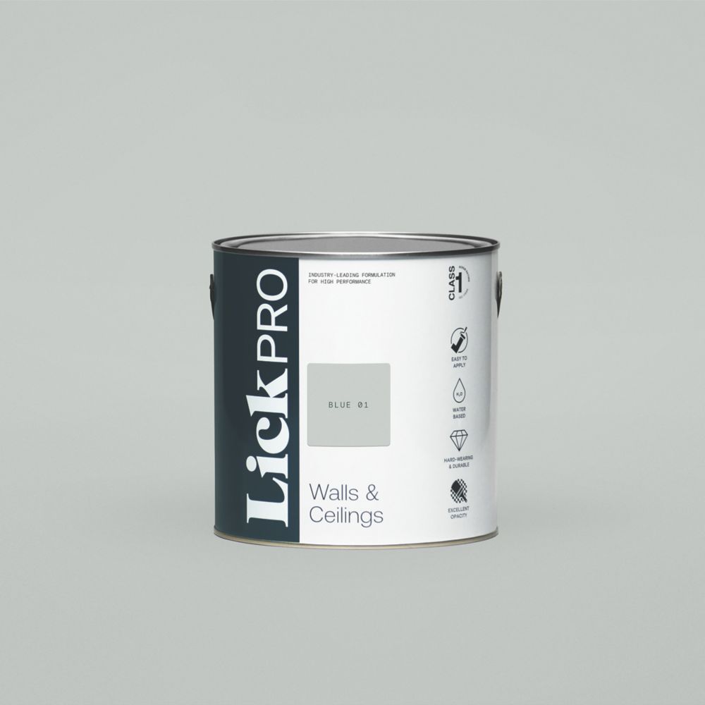 Image of LickPro Matt Blue 01 Emulsion Paint 2.5Ltr 