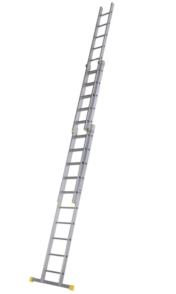 Image of Werner PRO 3-Section Aluminium Square Rung Extension Ladder 6.93m 
