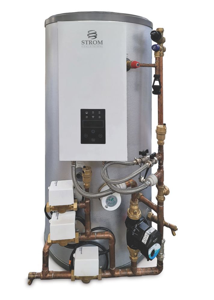 Image of Strom Total One 200Ltr Indirect Unvented Single-Phase Electric Heat Only Pre-Plumbed Boiler & Cylinder 14.4kW 
