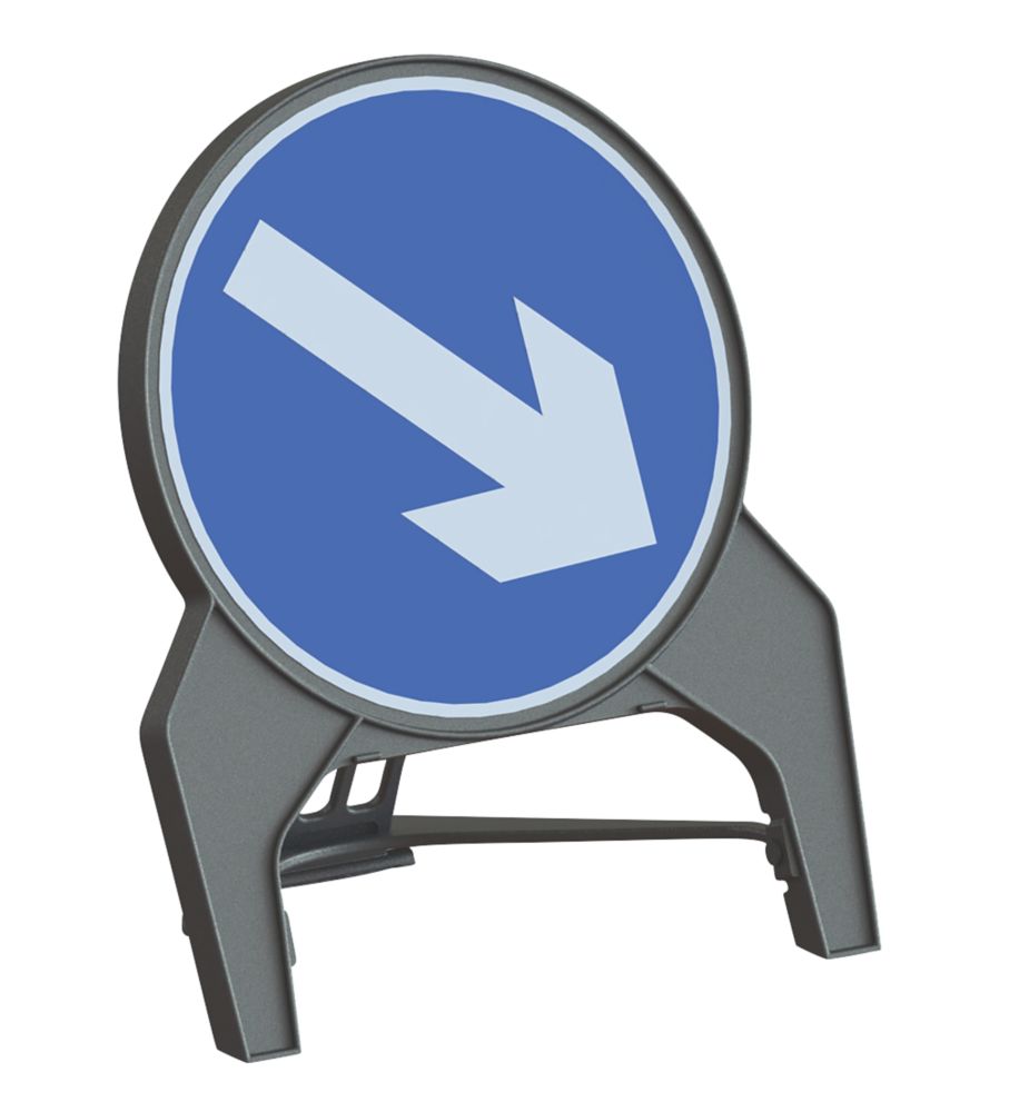 Image of Melba Swintex Q Sign Round "Arrow Right" Traffic Sign 864mm x 1072mm 