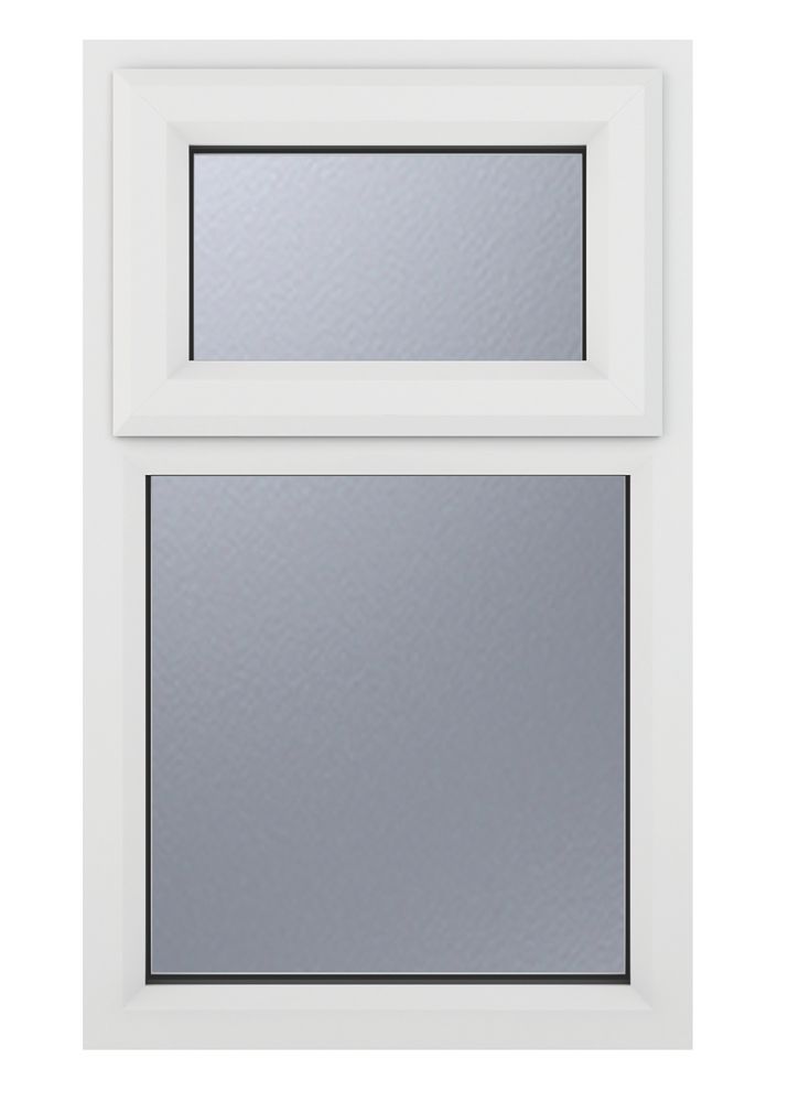 Image of Crystal Top Opening Obscure Triple-Glazed Casement White uPVC Window 1190mm x 1115mm 