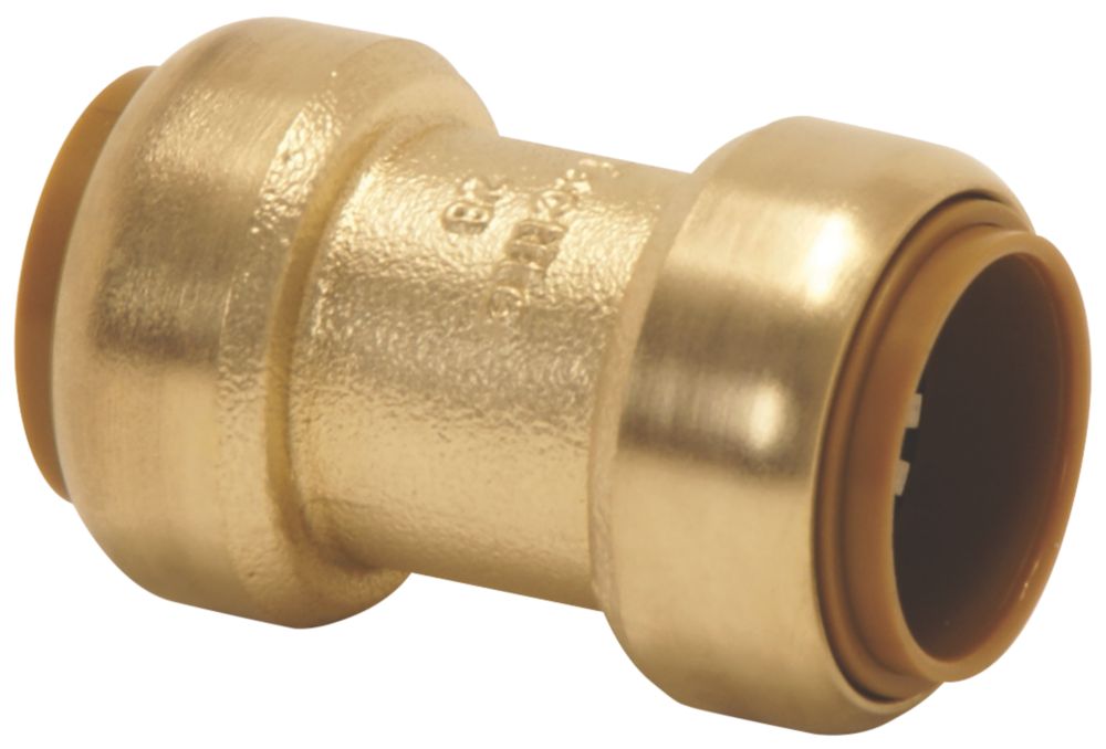 Image of Tectite Classic Brass Push-Fit Equal Coupler 15mm 