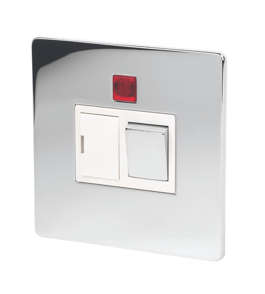 Image of LAP 13A Switched Fused Spur with Neon Polished Chrome with White Inserts 