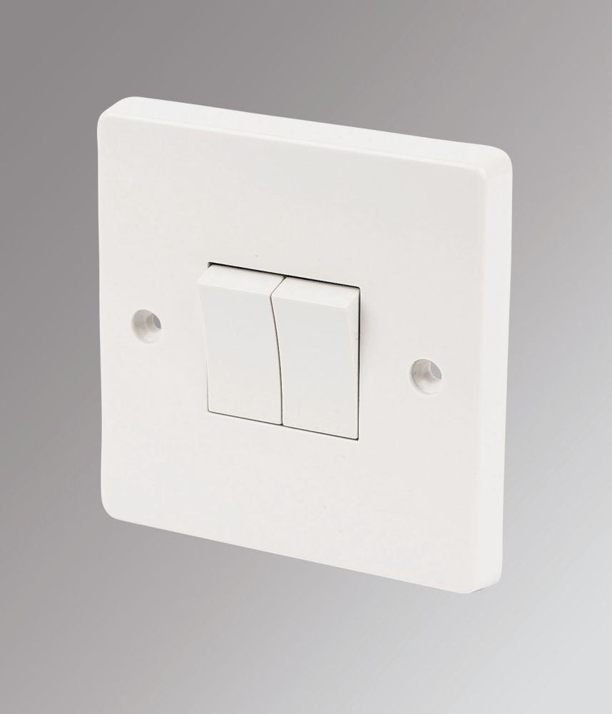 Image of Crabtree Capital 10AX 2-Gang 2-Way Light Switch White 
