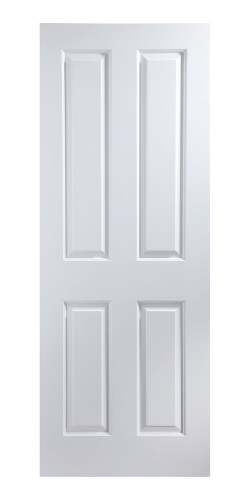 Image of Jeld-Wen Atherton Primed White Wooden 4-Panel Internal Fire Door 1981mm x 762mm 