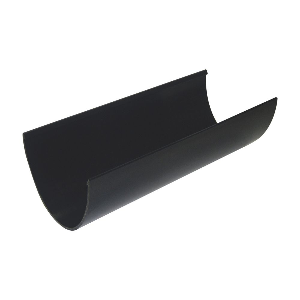 Image of FloPlast Hi-Cap Half Round Gutter Black 115mm x 3m 