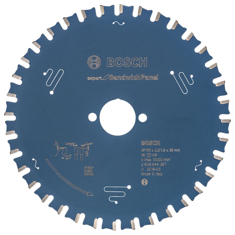 Image of Bosch Expert Sandwich Panel Circular Saw Blade 190mm x 30mm 36T 